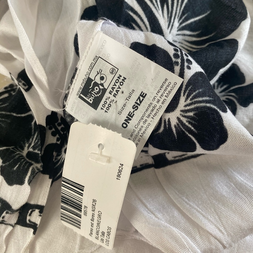Bathing suit Cover up black and white, one size